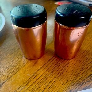 Vintage Metal West Bend Gold & Black Salt & Pepper Shakers